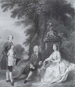 Thomas Gainsborough Jonathan Tyers with his daughter and son-in-law,Elizabeth and John Wood Norge oil painting reproduction
